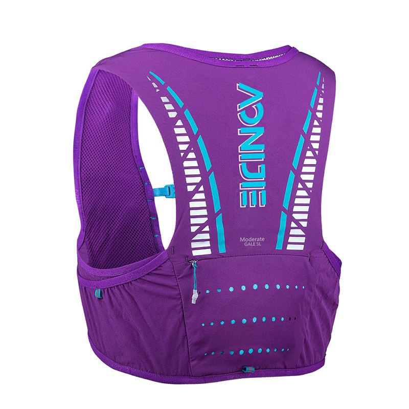 AONIJIE C933S 5L Running Hydration Backpack Blue Purple Color Vest Bags Soft Water Bladder Flask for Hiking Trail Running Marathon Race