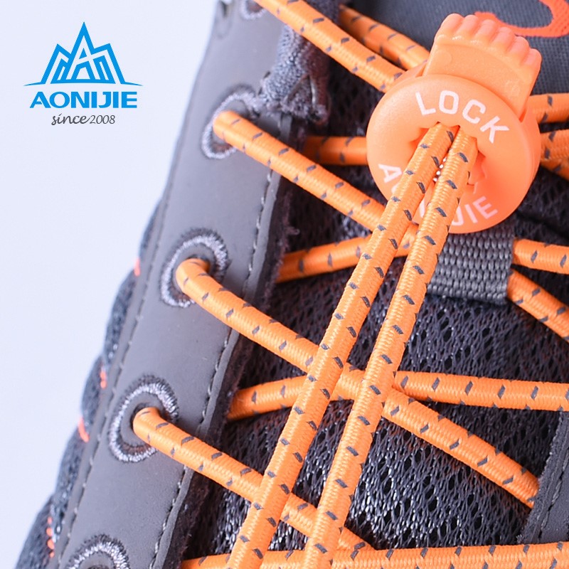 AONIJIE E4055 One Pair Running Shoelaces Climbing Running Riding Elastic Shoelaces Fluorescent Belts for Shoes